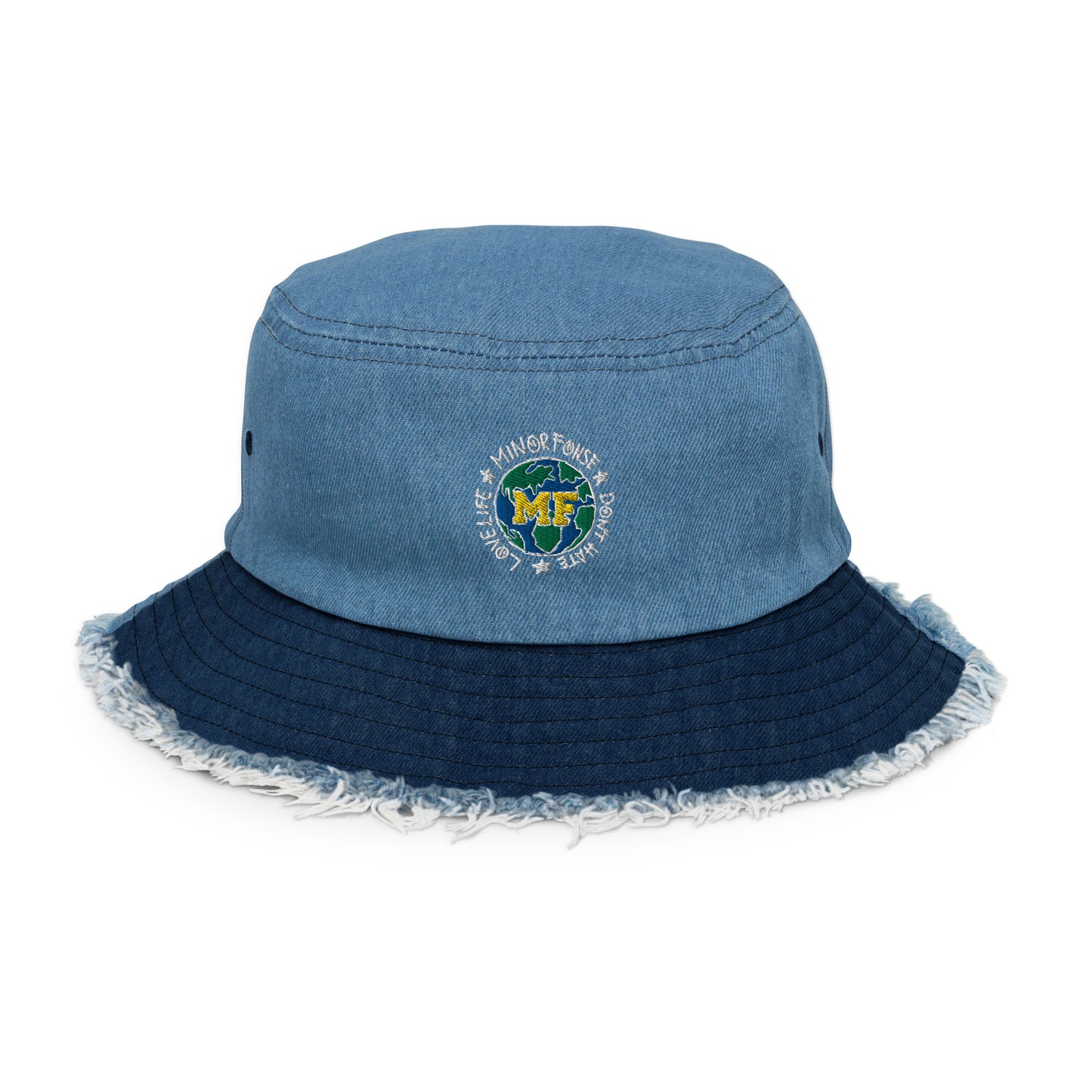 MF WORLD Distressed DENIM bucket hat