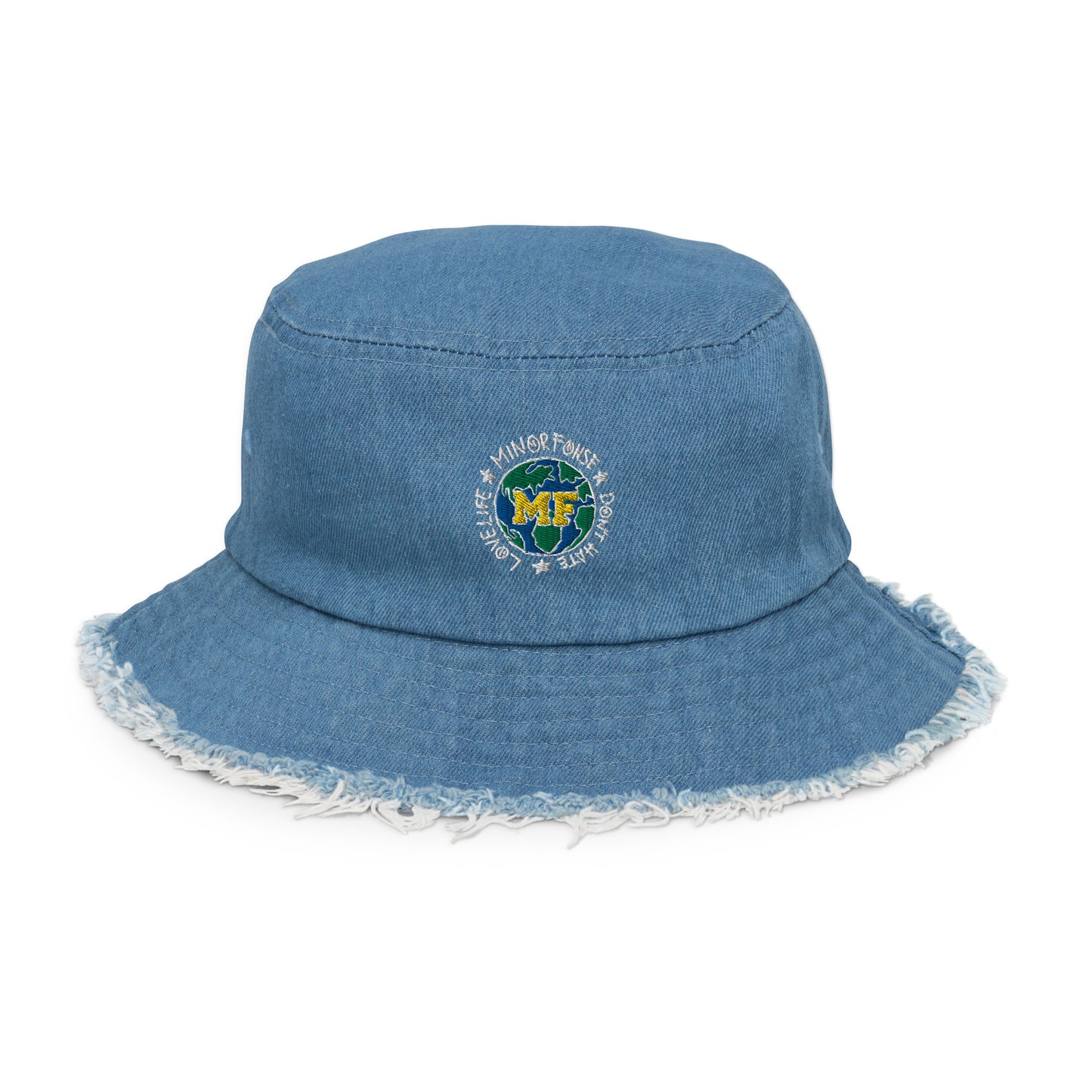 MF WORLD Distressed DENIM bucket hat